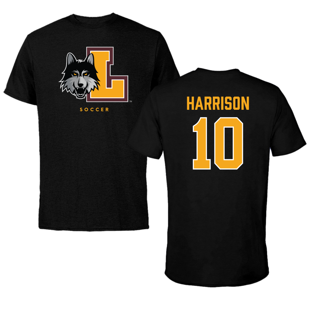 Loyola University-Chicago Soccer Black Mascot Performance Tee - #10 Taylor Harrison