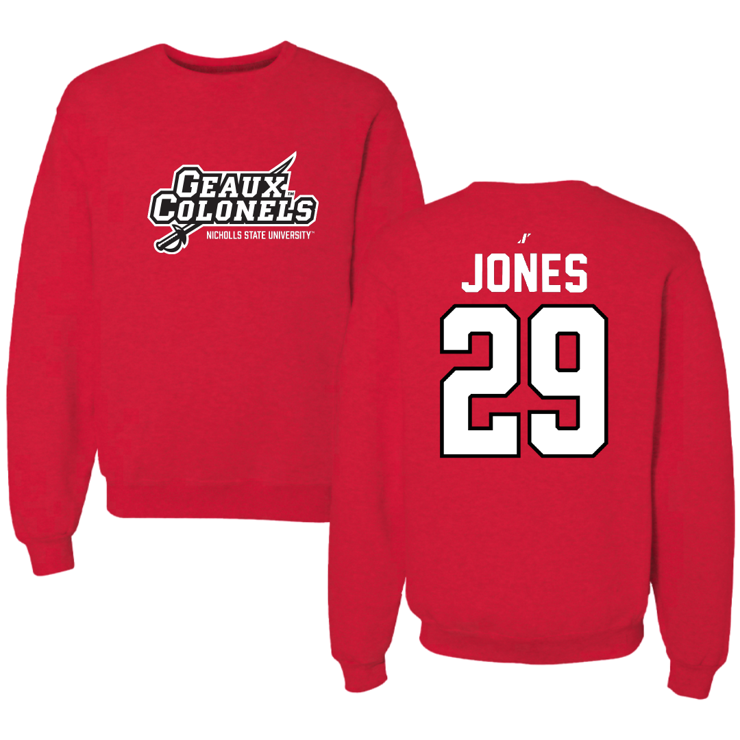 Nicholls State University Soccer Red General Crewneck - #29 Allie Jones