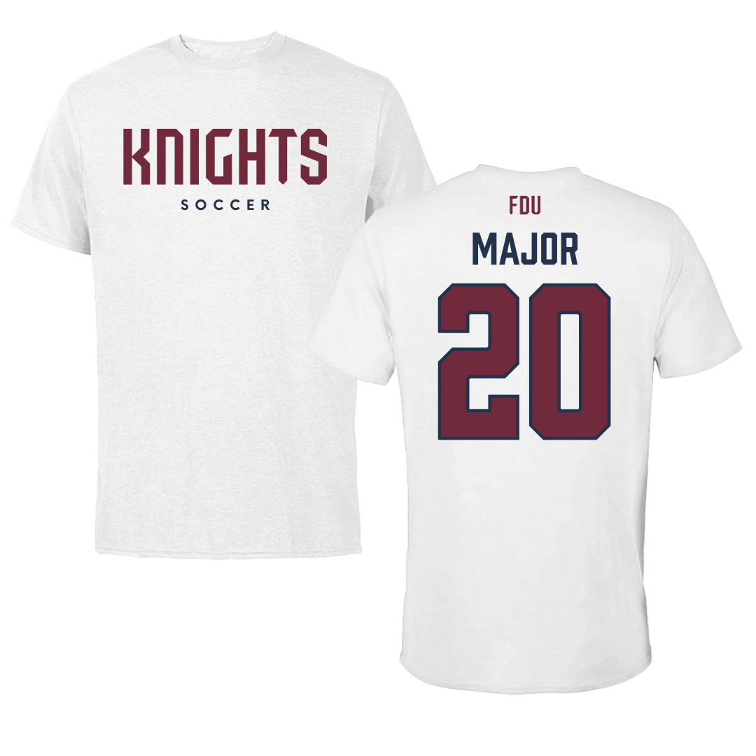 Fairleigh Dickinson University-Metropolitan Campus Soccer White Tee - #20 Madison Major