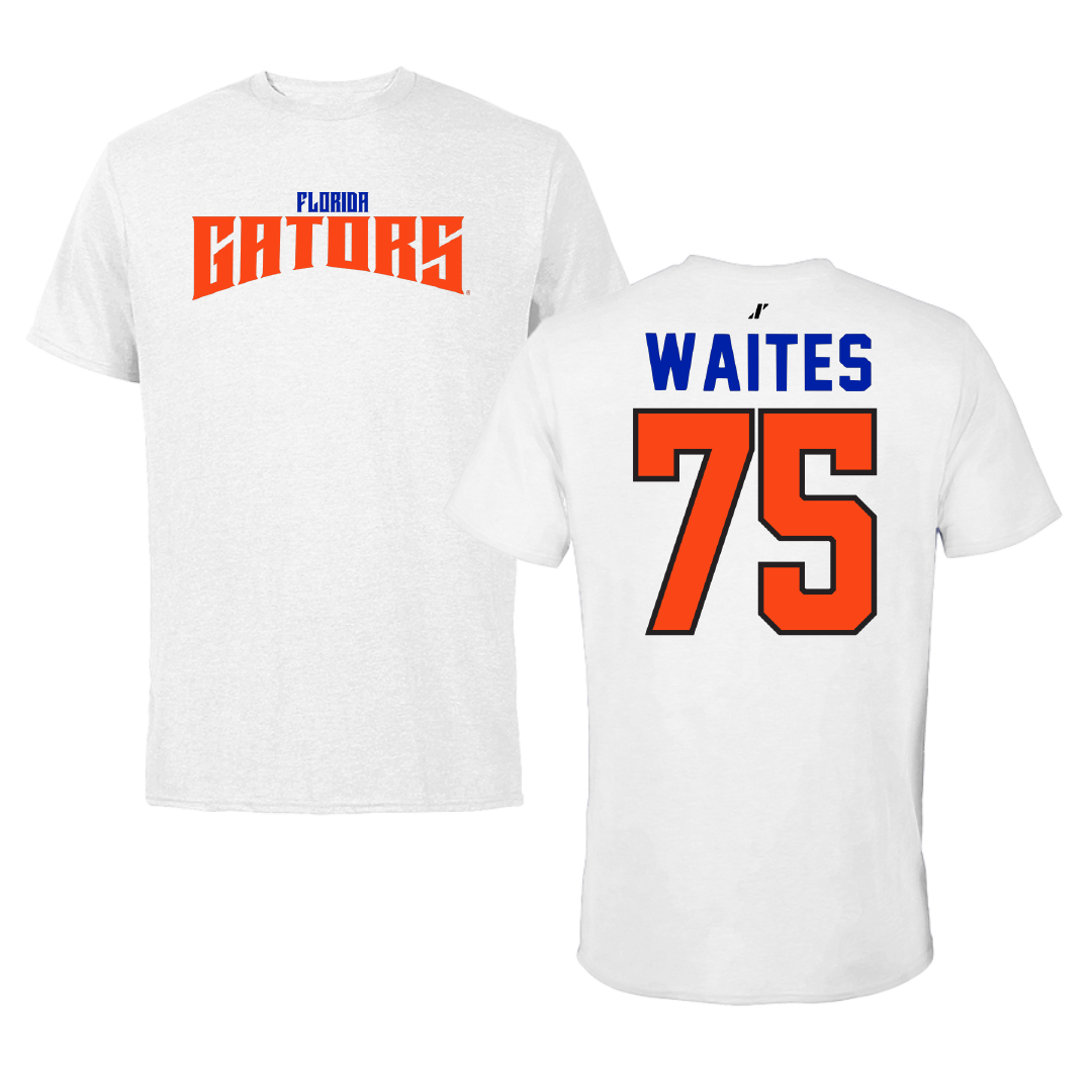 University of Florida Football White Classic Tee - #75 Kamryn Waites