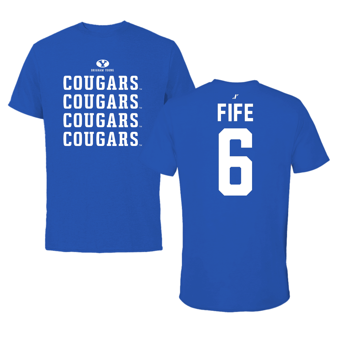 Brigham Young University Volleyball Blue General Performance Tee - #6 Jackson Fife