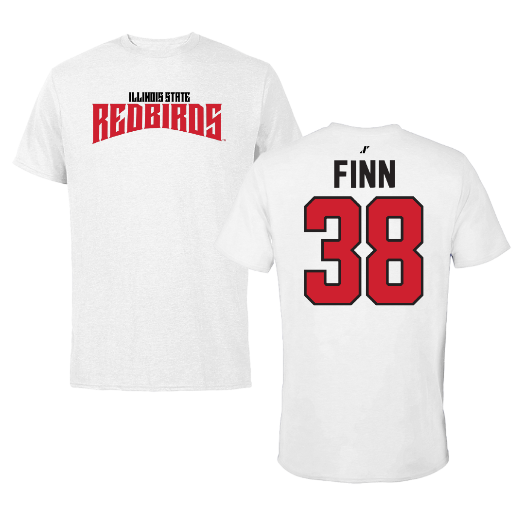 Illinois State University Baseball White Classic Performance Tee - #38 Jack Finn