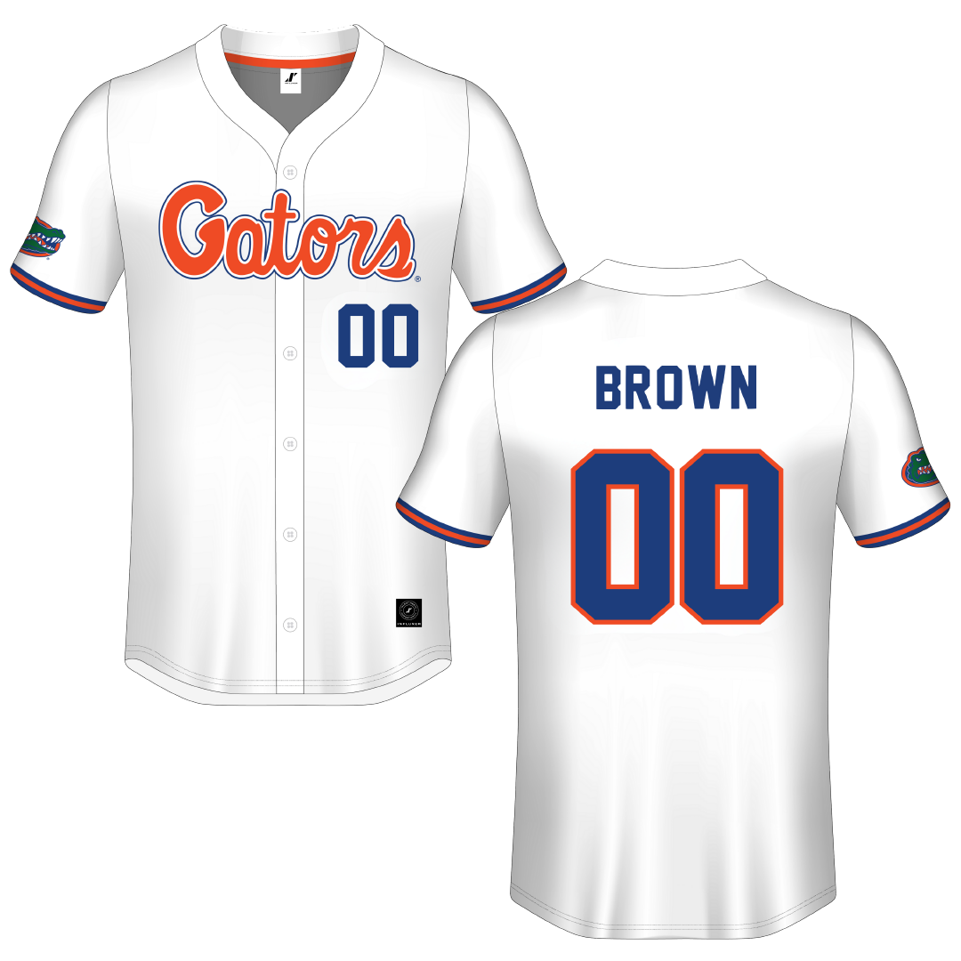 University of Florida White Button-Down Jersey - #00 Ava Brown