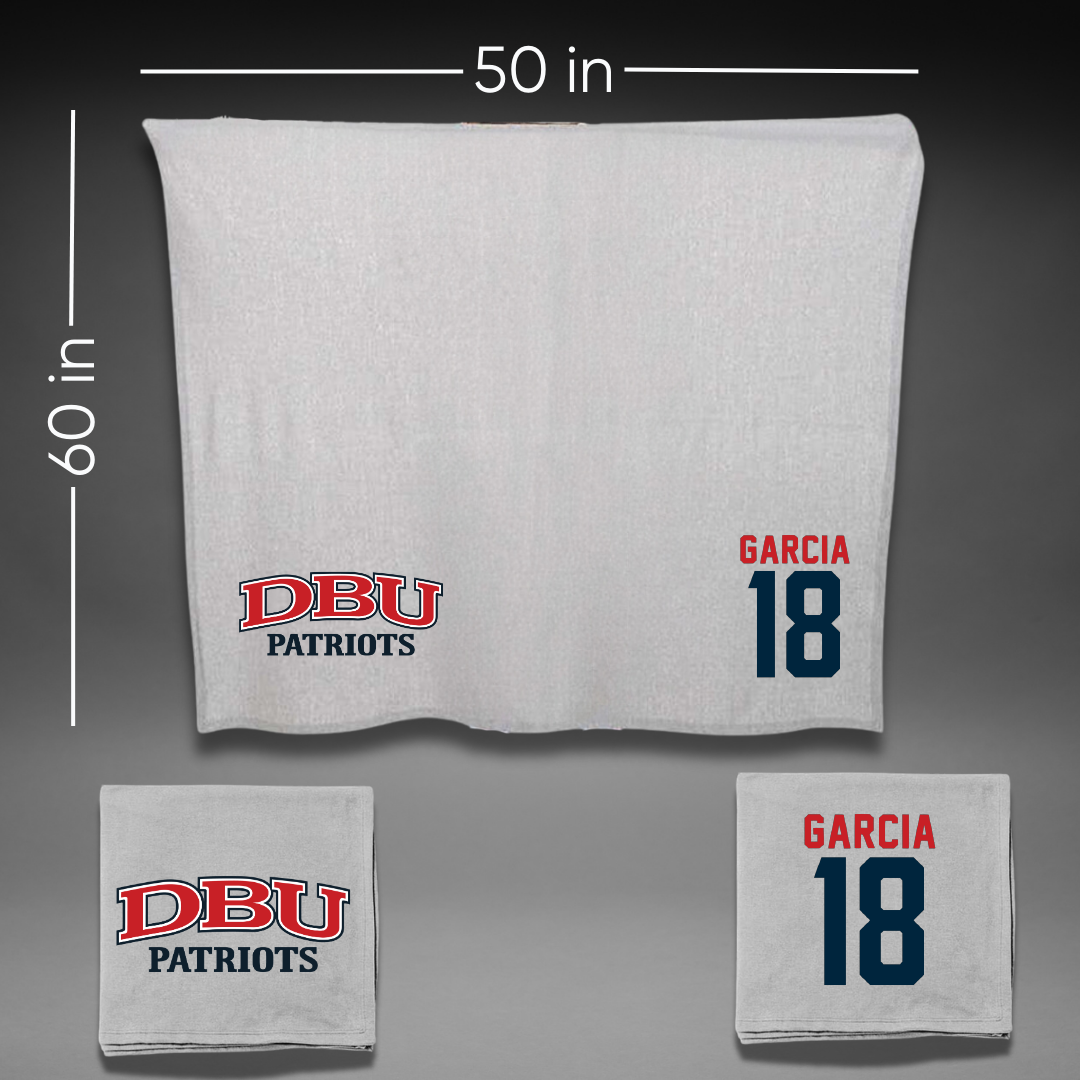 Dallas Baptist University STUNT Gray Blanket - #18 Robbie Garcia
