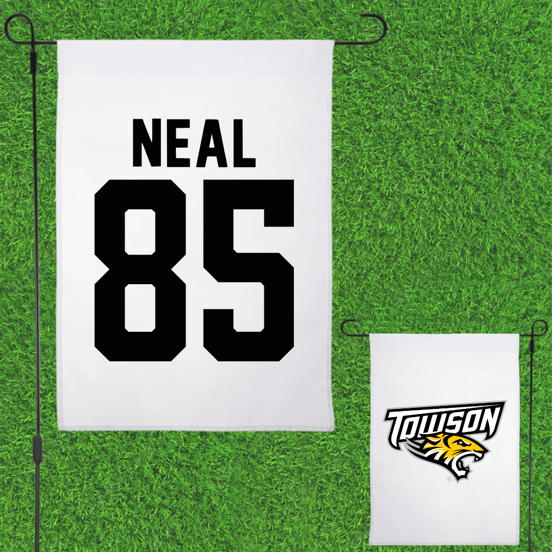 Towson University Football White Garden Flag - #85 Gordon Neal