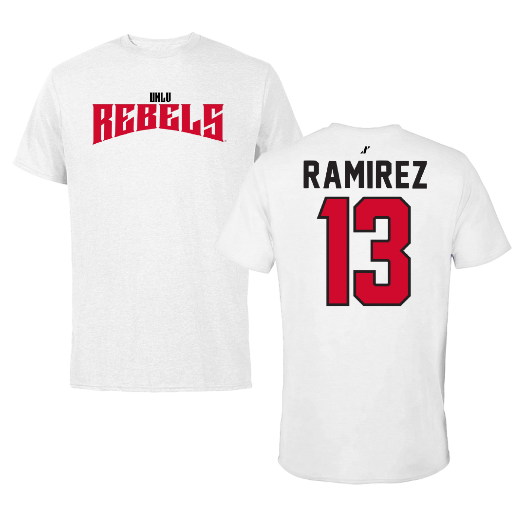 University of Nevada-Las Vegas Soccer White Classic Tee - #13 Mallie Ramirez