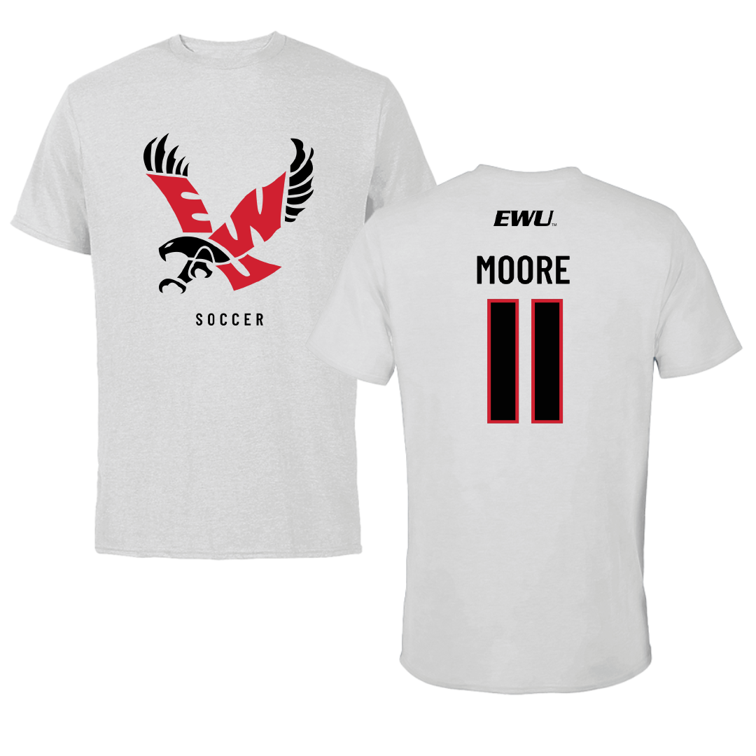 Eastern Washington University Soccer Light Gray Performance Tee - #11 Kendall Moore