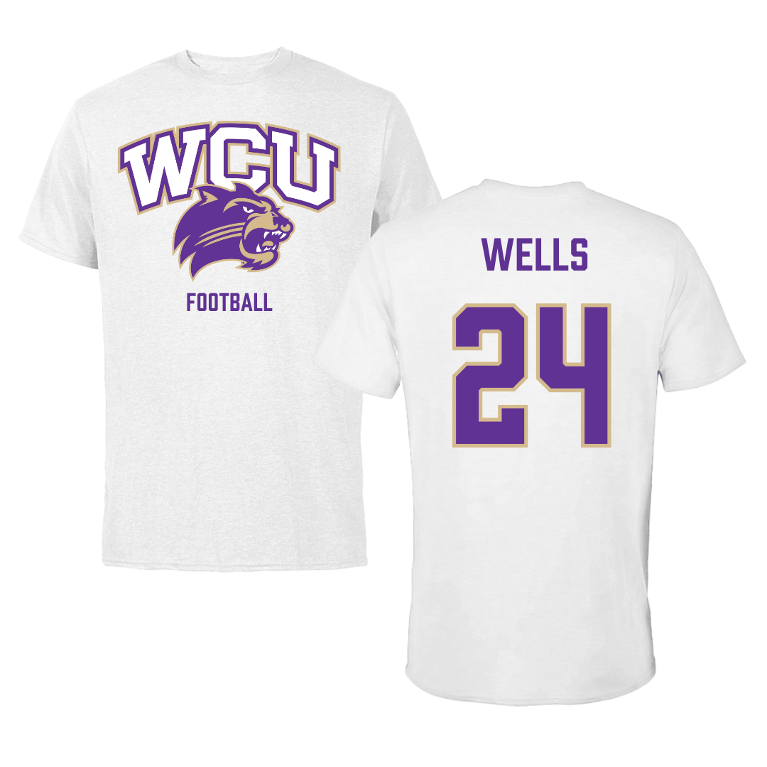 Western Carolina University Football White Tee - #24 Zayveon Wells
