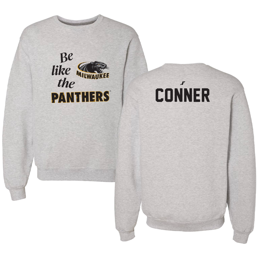 University of Wisconsin-Milwaukee TF and XC Light Gray Be Like Us Crewneck - Claudia Conner