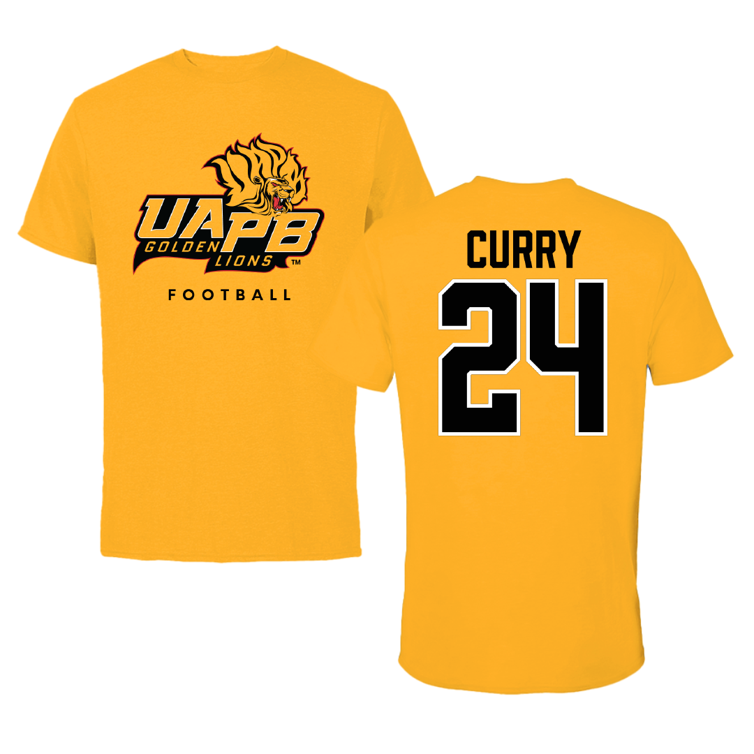 University of Arkansas-Pine Bluff Football Gold Tee - #24 BJ Curry