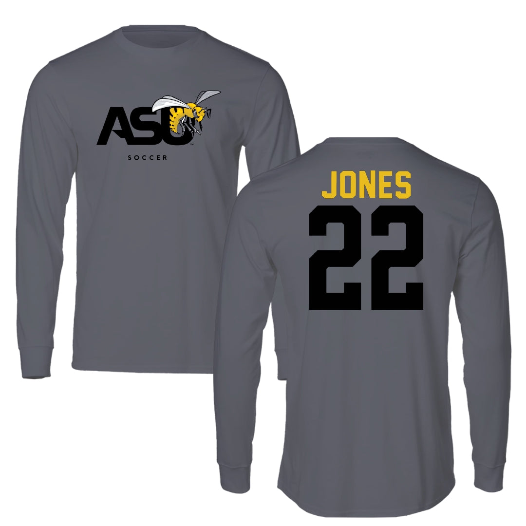 Alabama State University Soccer Dark Gray Long Sleeve - #22 Summer Jones