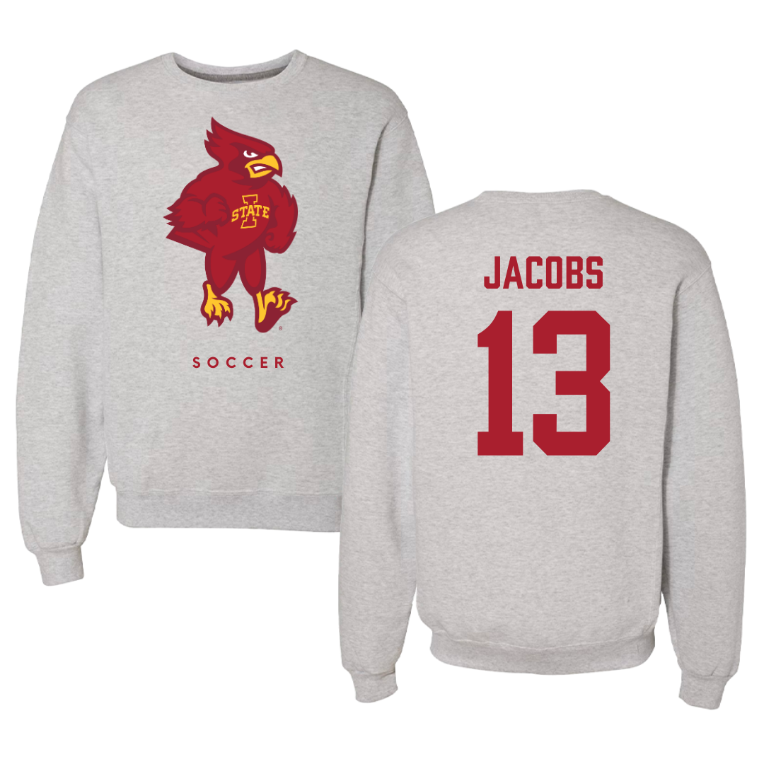 Iowa State University Soccer Gray Crewneck - #13 Nicolasa Jacobs