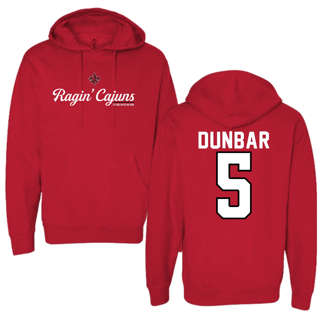 University of Louisiana at Lafayette Soccer Red General Hoodie - #5 Brynn Dunbar