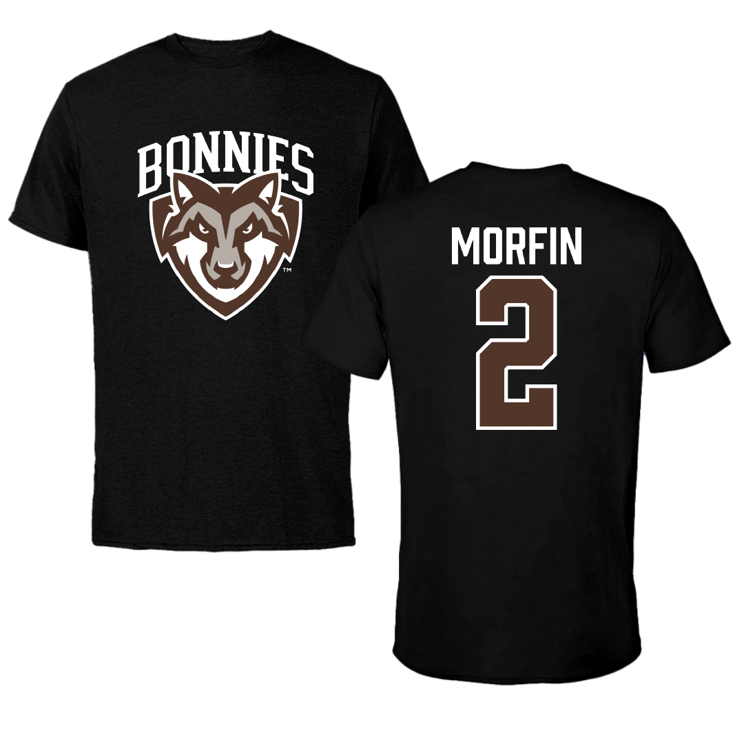 St. Bonaventure University Soccer Black Tee - #2 Sean Morfin
