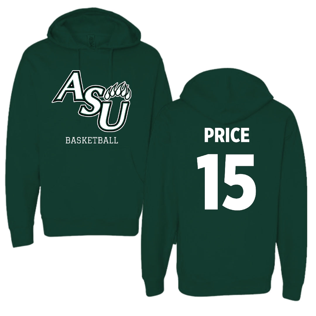 Adams State University Basketball Forest Green Block Hoodie - #15 Jada Price