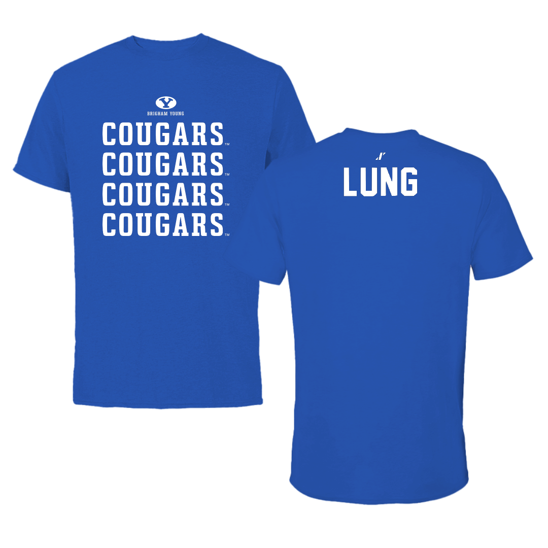 Brigham Young University Swimming & Diving Blue General Performance Tee - Mackenzie Lung