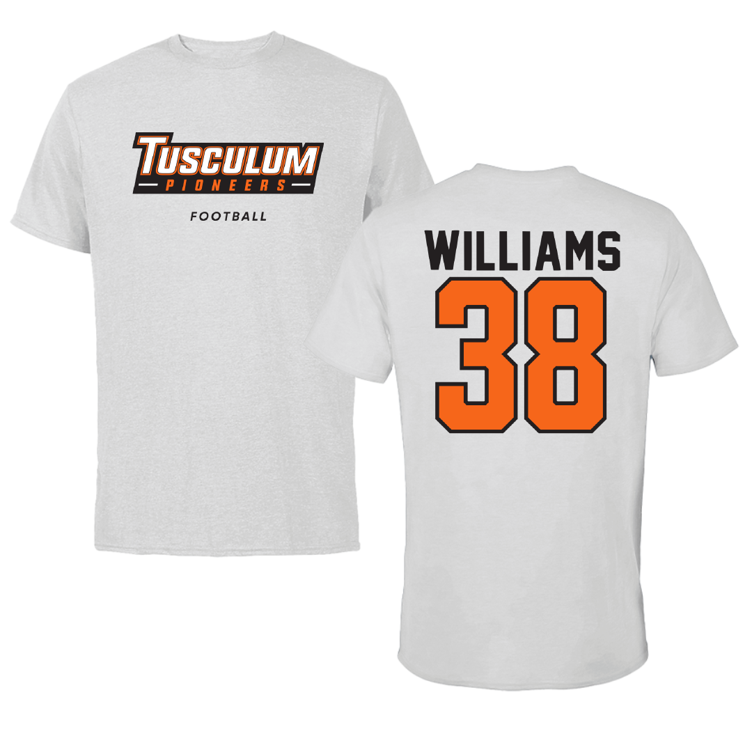 Tusculum University Football Light Gray Tee - #38 Jeremiah Williams