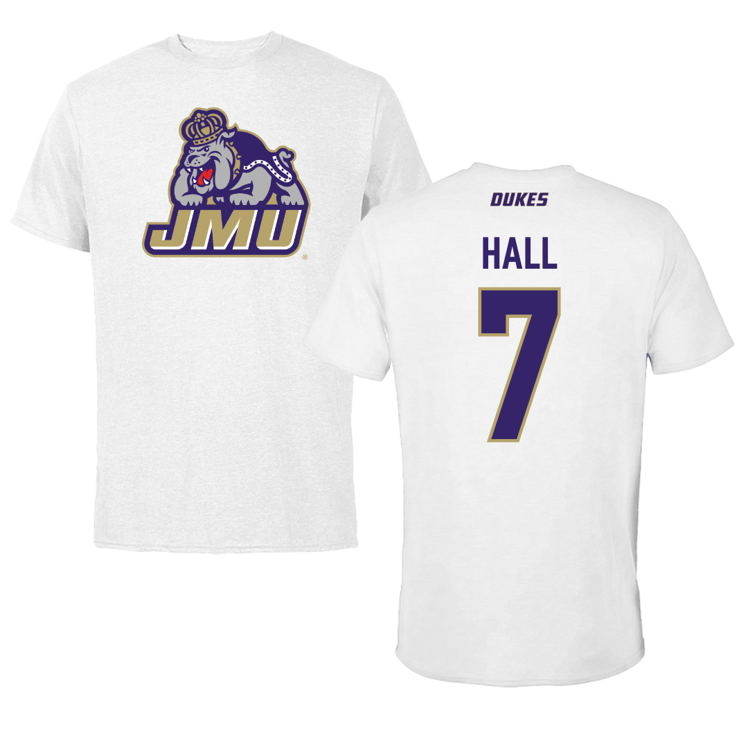 James Madison University Softball White Tee - #7 Jasmine Hall