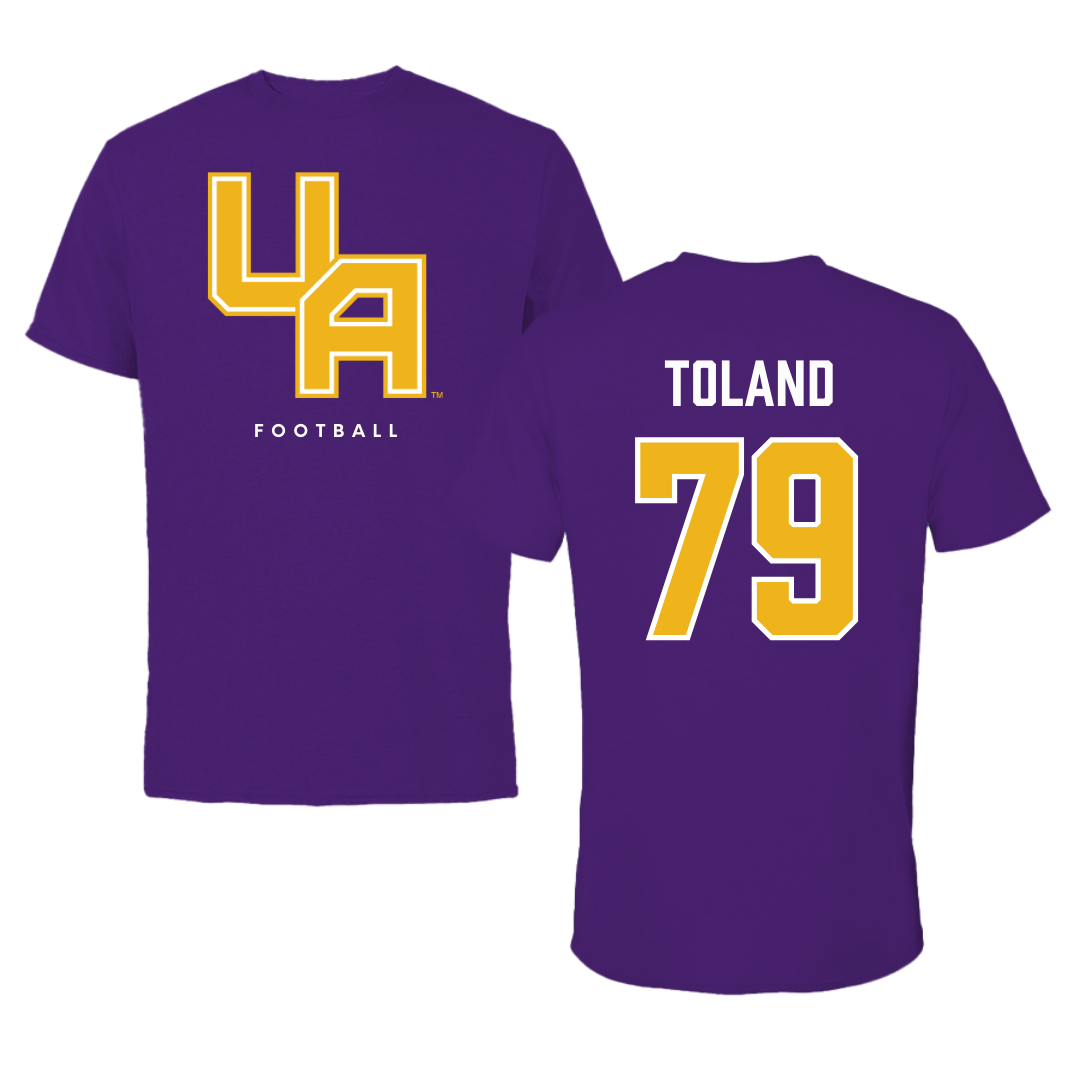 University at Albany Football Purple Block Tee - #79 Ondre Toland
