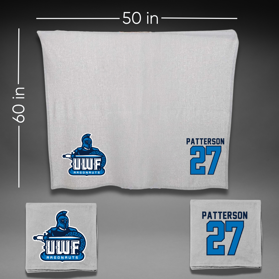 University of West Florida Football Gray Blanket - #27 Tyler Patterson
