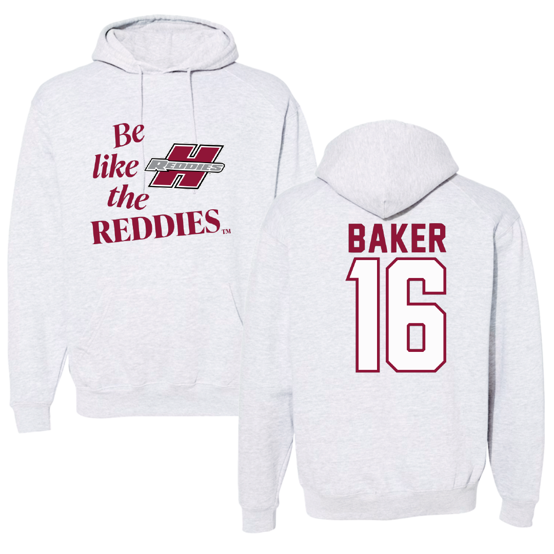 Henderson State University Football Light Gray Be Like Us Hoodie - #16 Zach Baker