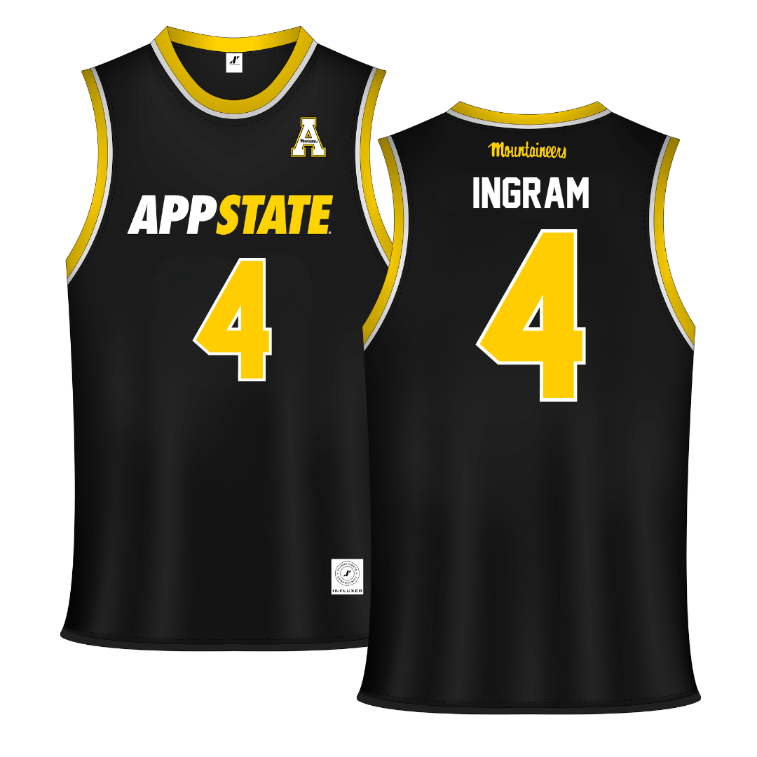 Appalachian State University Black Basketball Jersey - #4 J'Mani Ingram