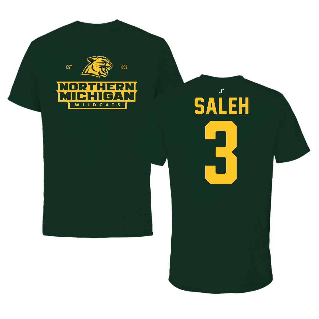 Northern Michigan University Football Forest Green General Tee - #3 Adam Saleh