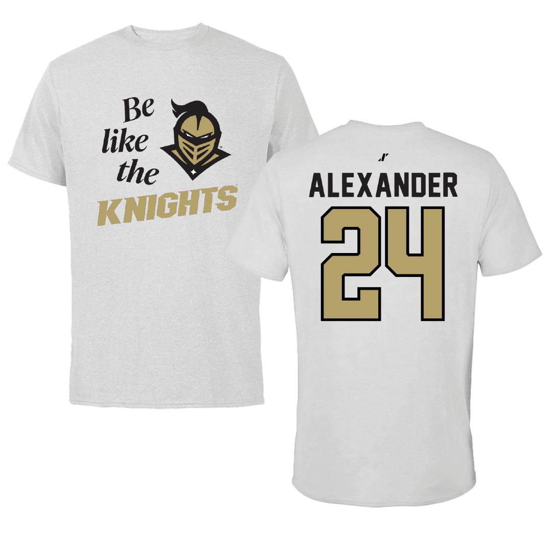 University of Central Florida Football Light Gray Be Like Us Performance Tee - #24 Xe'ree Alexander