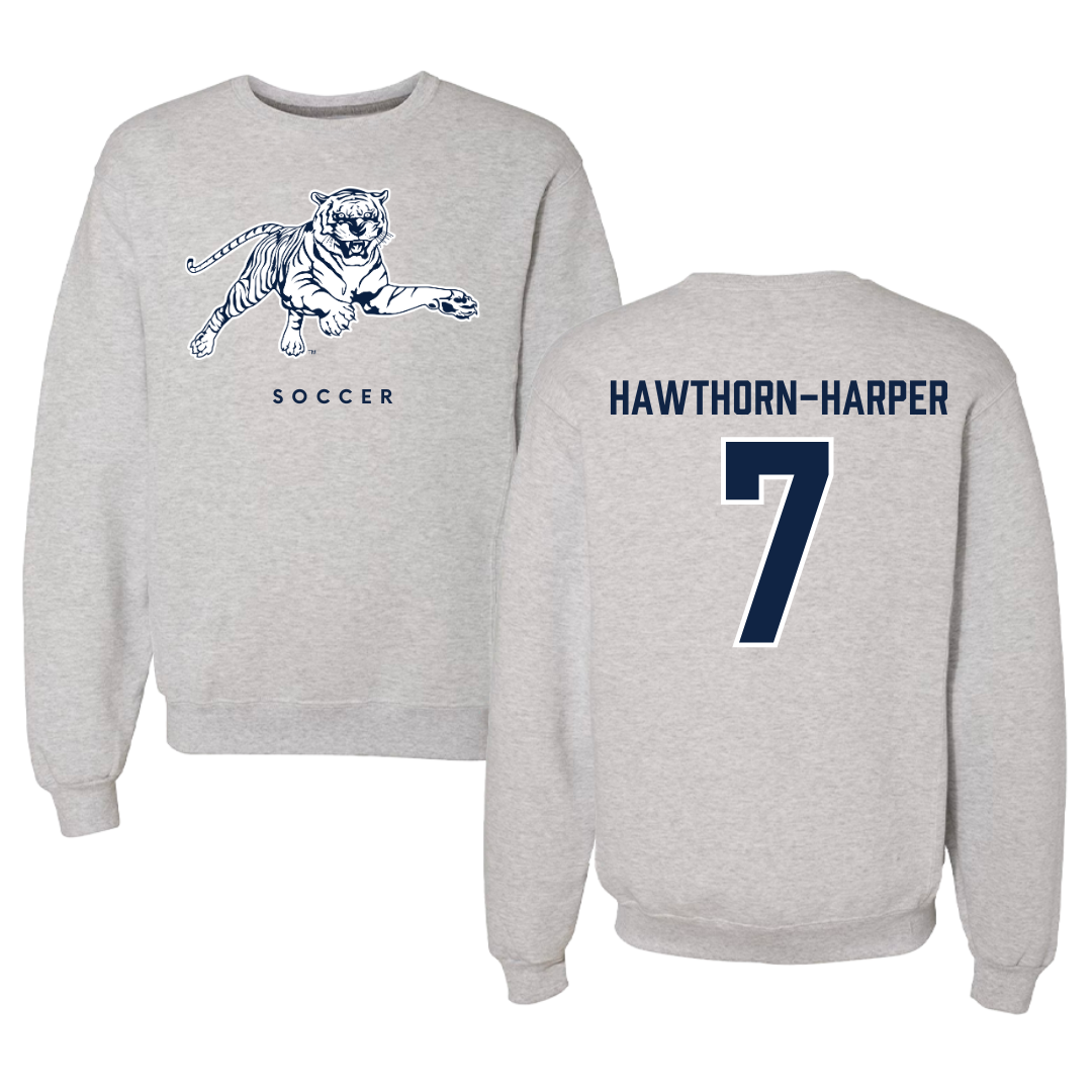 Jackson State University Soccer Gray Crewneck - #7 Ryanne Hawthorn-Harper