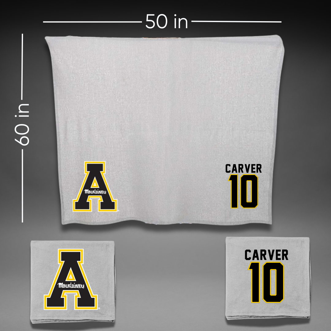 Appalachian State University Basketball Gray Blanket - #10 Emily Carver