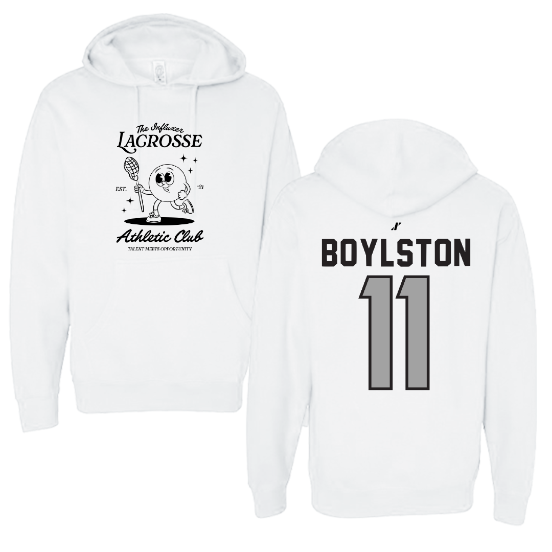 Lacrosse White Influxer Athletic Club Hoodie - #11 Joey Boylston