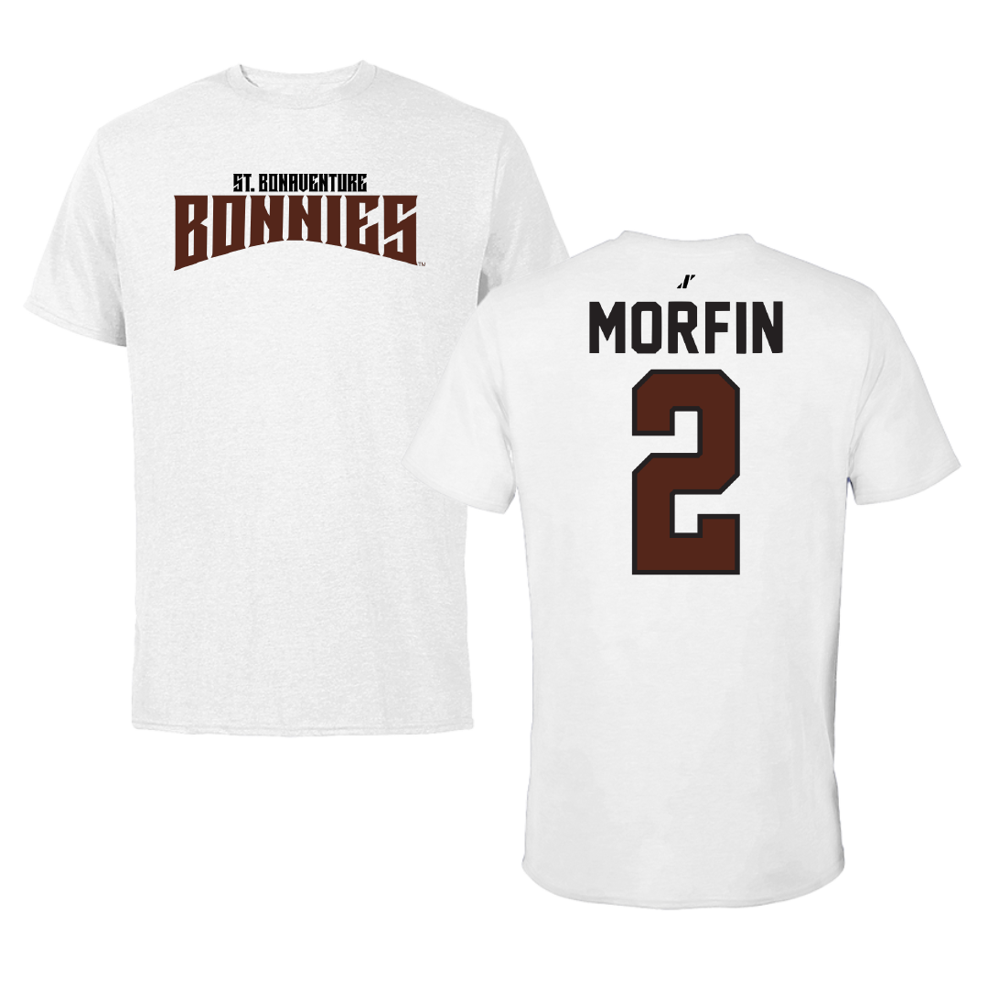 St. Bonaventure University Soccer White Classic Tee - #2 Sean Morfin