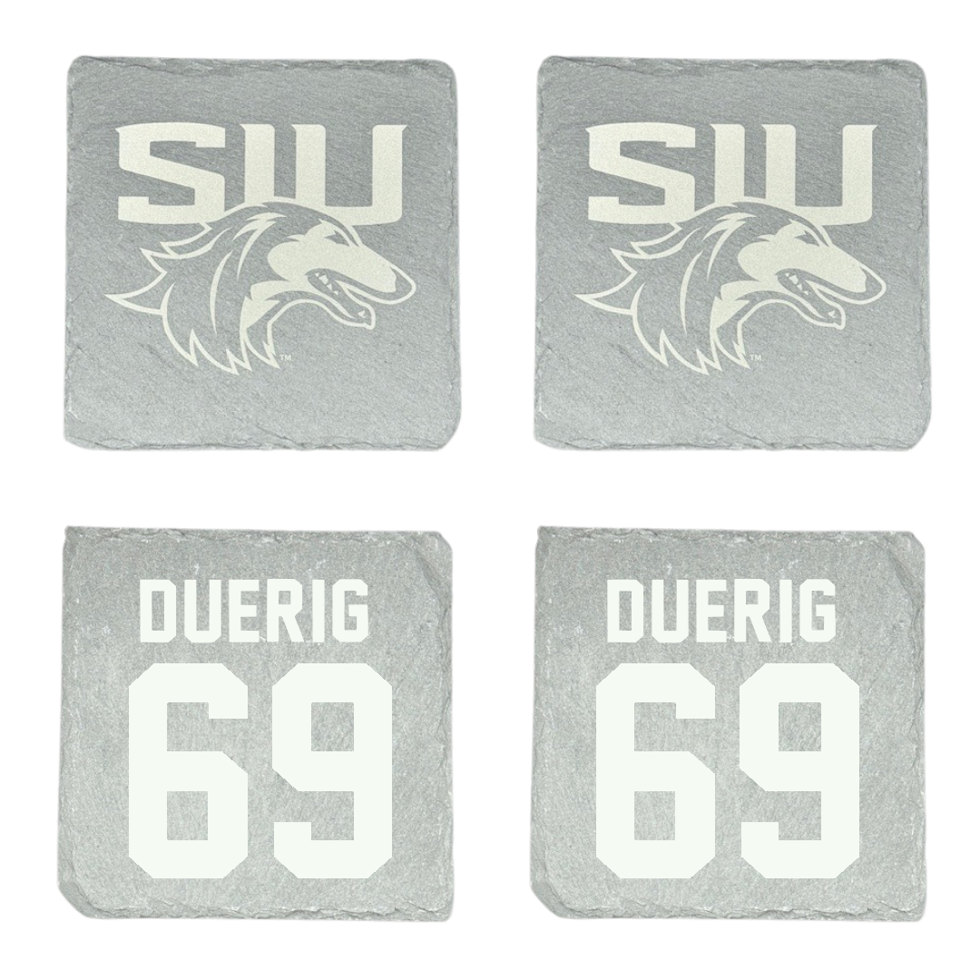 Southern Illinois University at Carbondale Football Stone Coaster (4 Pack)  - #69 Aidan Duerig