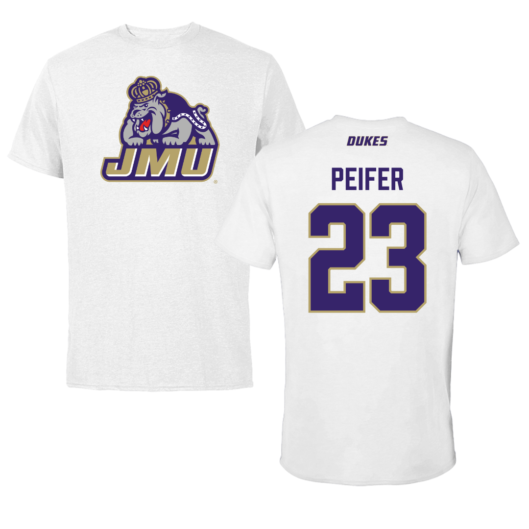 James Madison University Baseball White Tee - #23 Wyatt Peifer