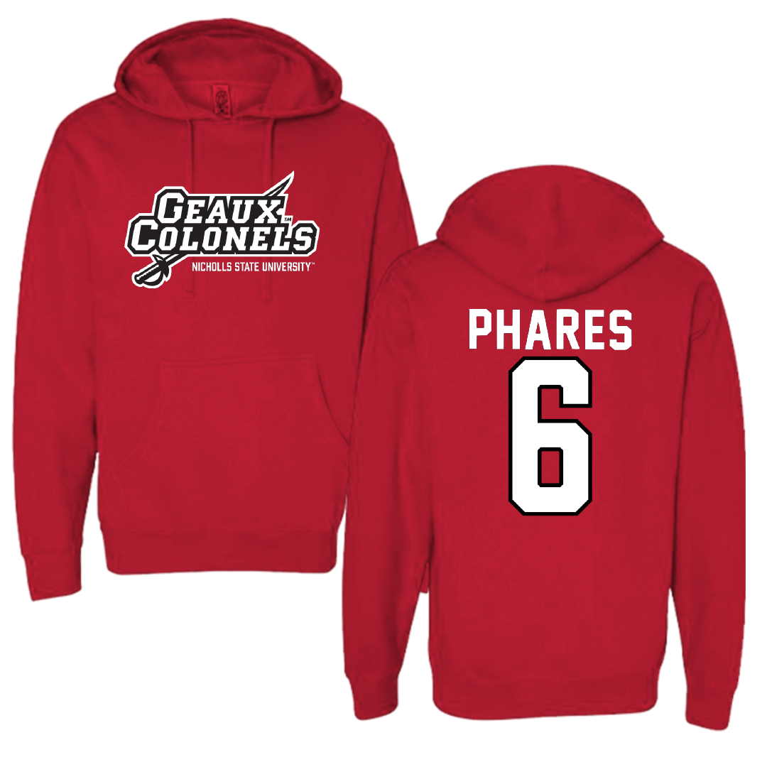 Nicholls State University Volleyball Red General Hoodie - #6 Addison Phares