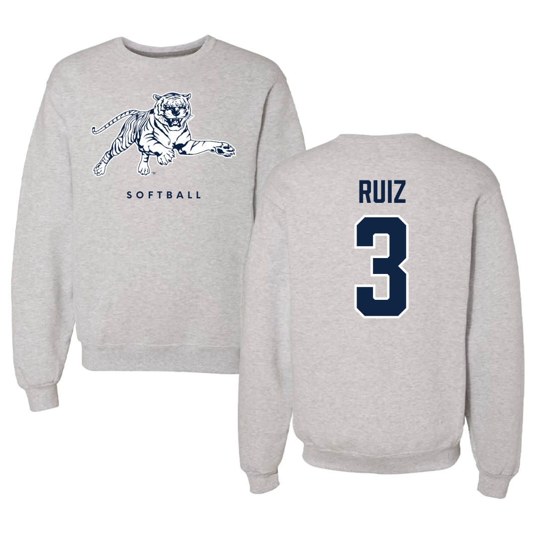 Jackson State University Softball Gray Crewneck - #3 Amaya Ruiz