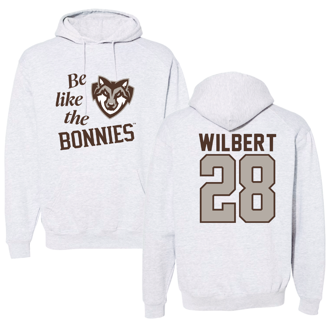 St. Bonaventure University Soccer Light Gray Be Like Us Hoodie - #28 Andrew Wilbert