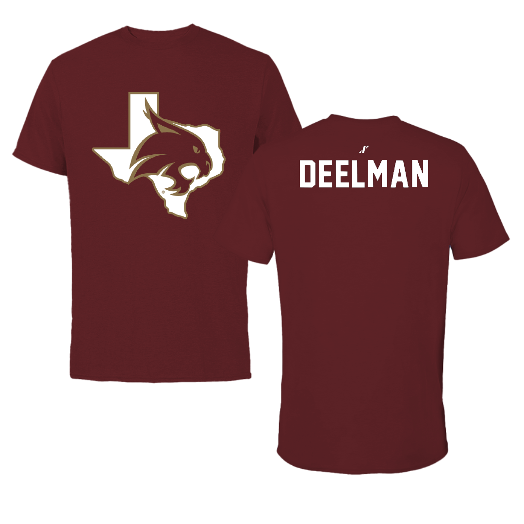 Texas State University TF and XC Maroon State Tee - Jack Deelman