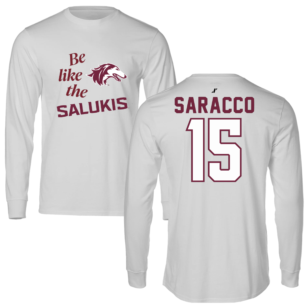 Southern Illinois University at Carbondale Basketball Light Gray Be Like Us Long Sleeve - #15 Madisyn Saracco
