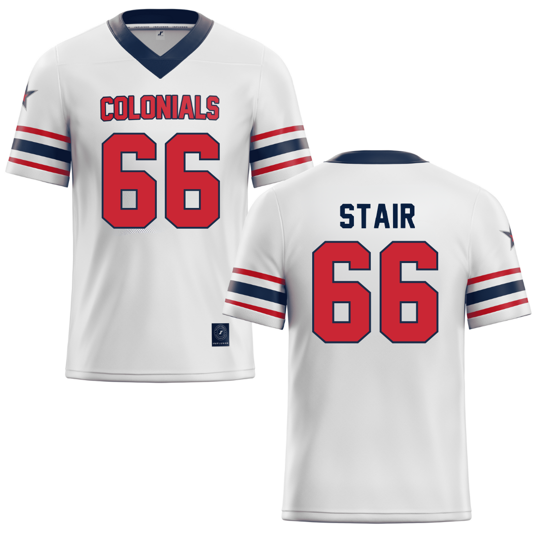 Robert Morris University White Football Jersey - #66 Aidan Stair