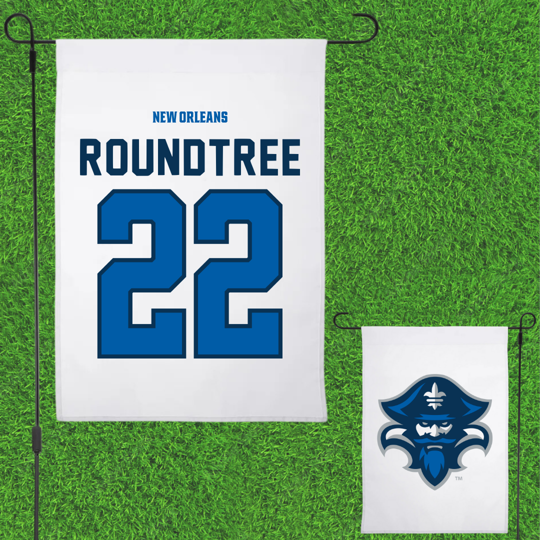 University of New Orleans Volleyball White Garden Flag - #22 Courtney Roundtree