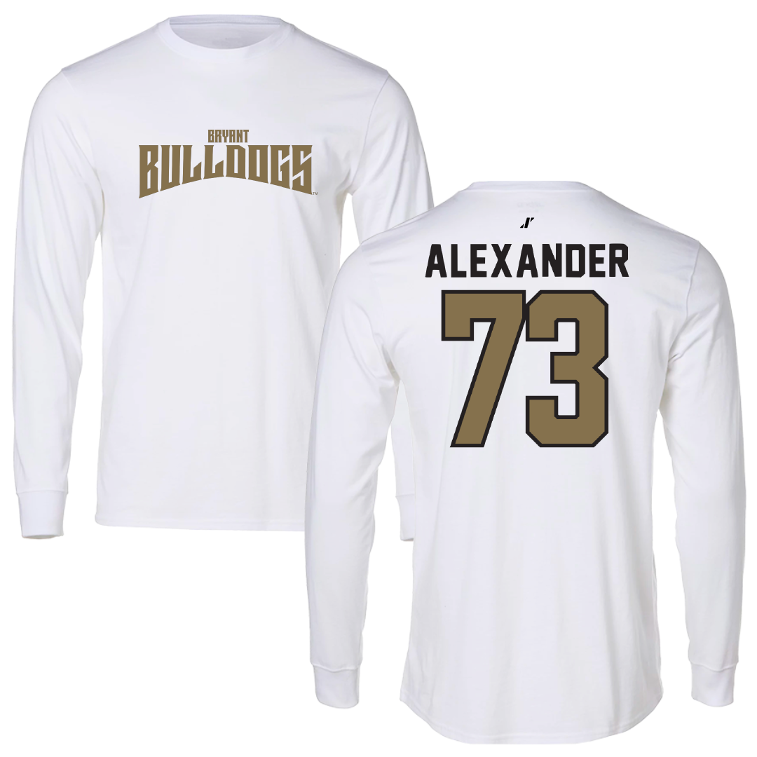 Bryant University Lacrosse White Classic Performance Long Sleeve - #73 Teagan Alexander