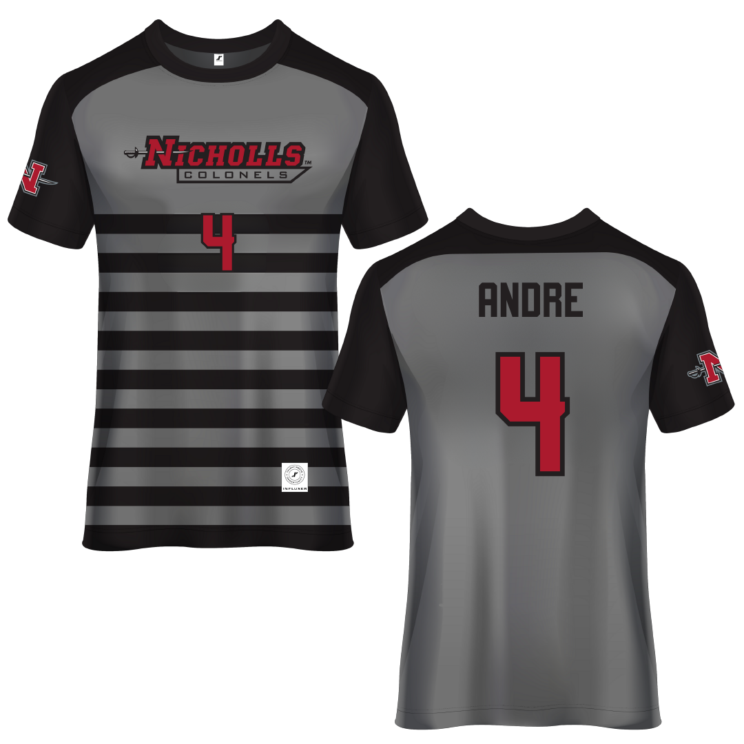 Nicholls State University Gray Soccer Jersey - #4 Lauren Andre