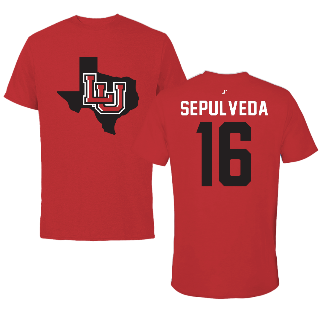 Lamar University Softball Red State Tee - #16 Jayne Sepulveda