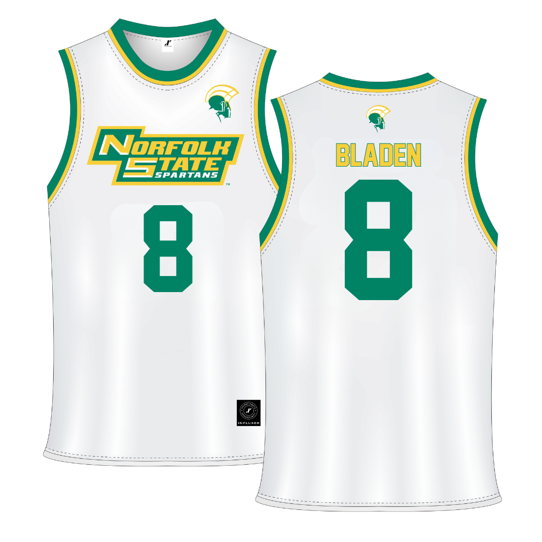 Norfolk State University White Basketball Jersey - #8 Tyrel Bladen