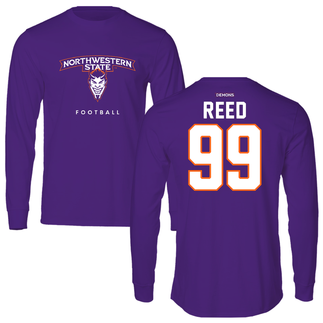 Northwestern State University Football Purple Performance Long Sleeve - #99 Ke’Shawn Reed