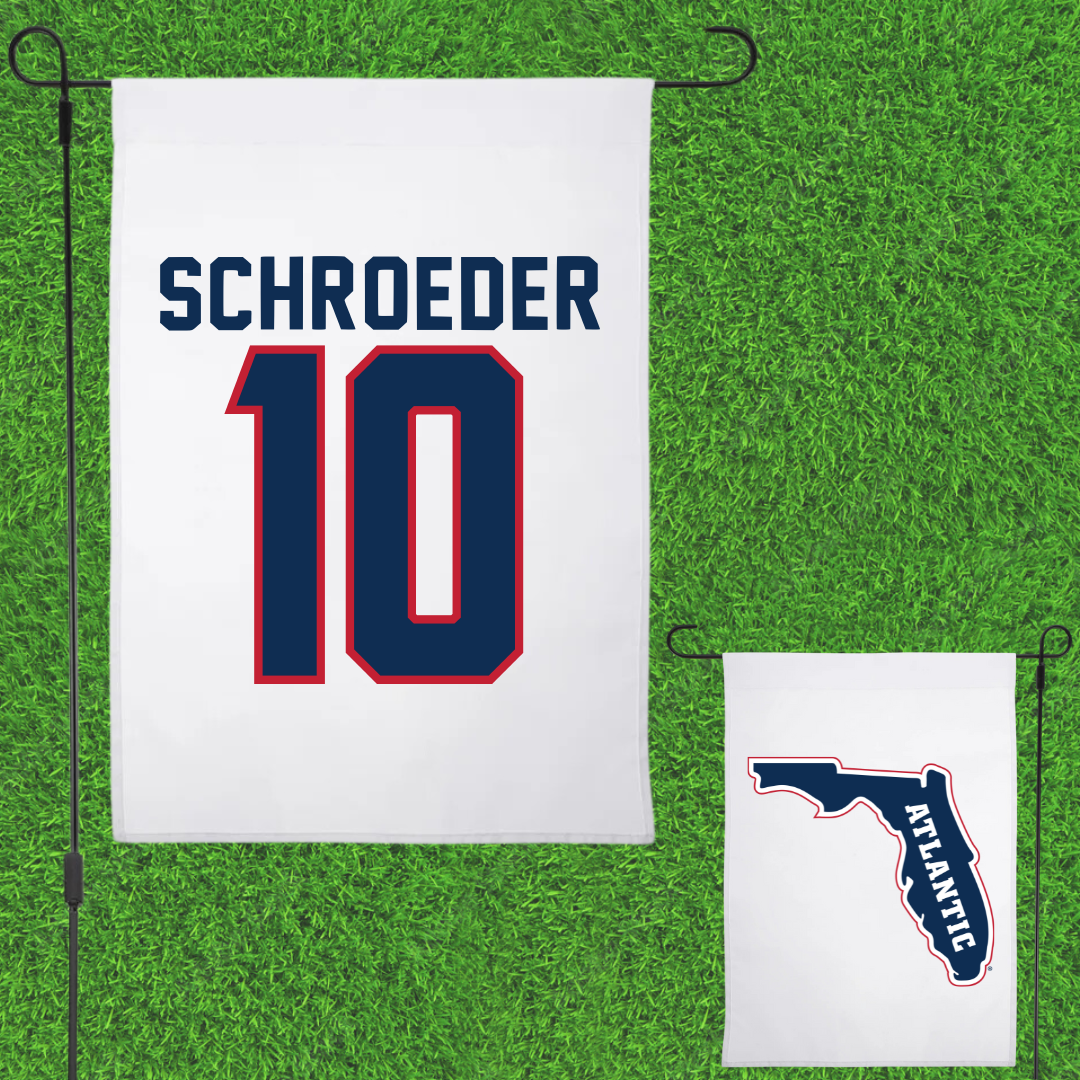 Florida Atlantic University Baseball White Garden Flag - #10 John Schroeder