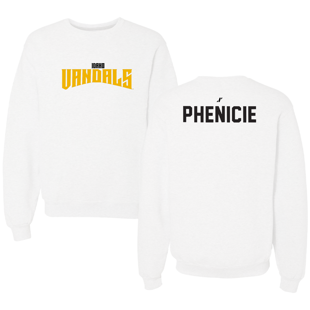 University of Idaho TF and XC White Classic Crewneck - Lily Phenicie