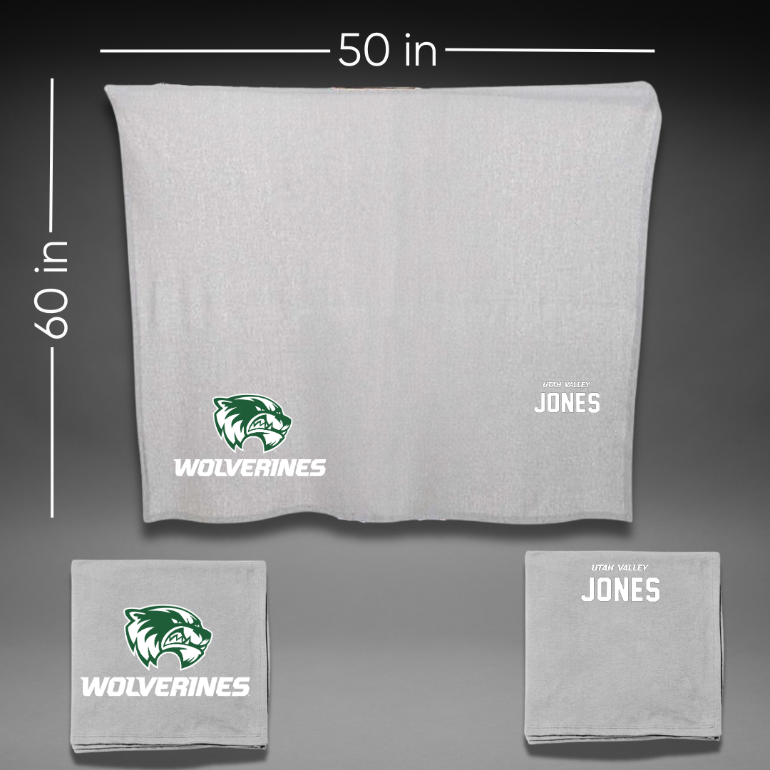 Utah Valley University Wrestling Gray Blanket - Tyler Jones