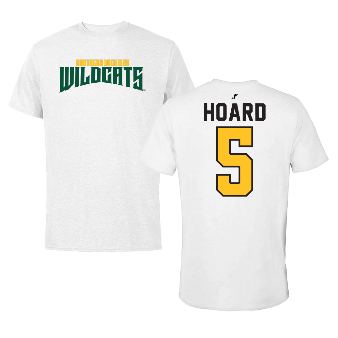 Northern Michigan University Football White Classic Performance Tee - #5 Aidan Hoard